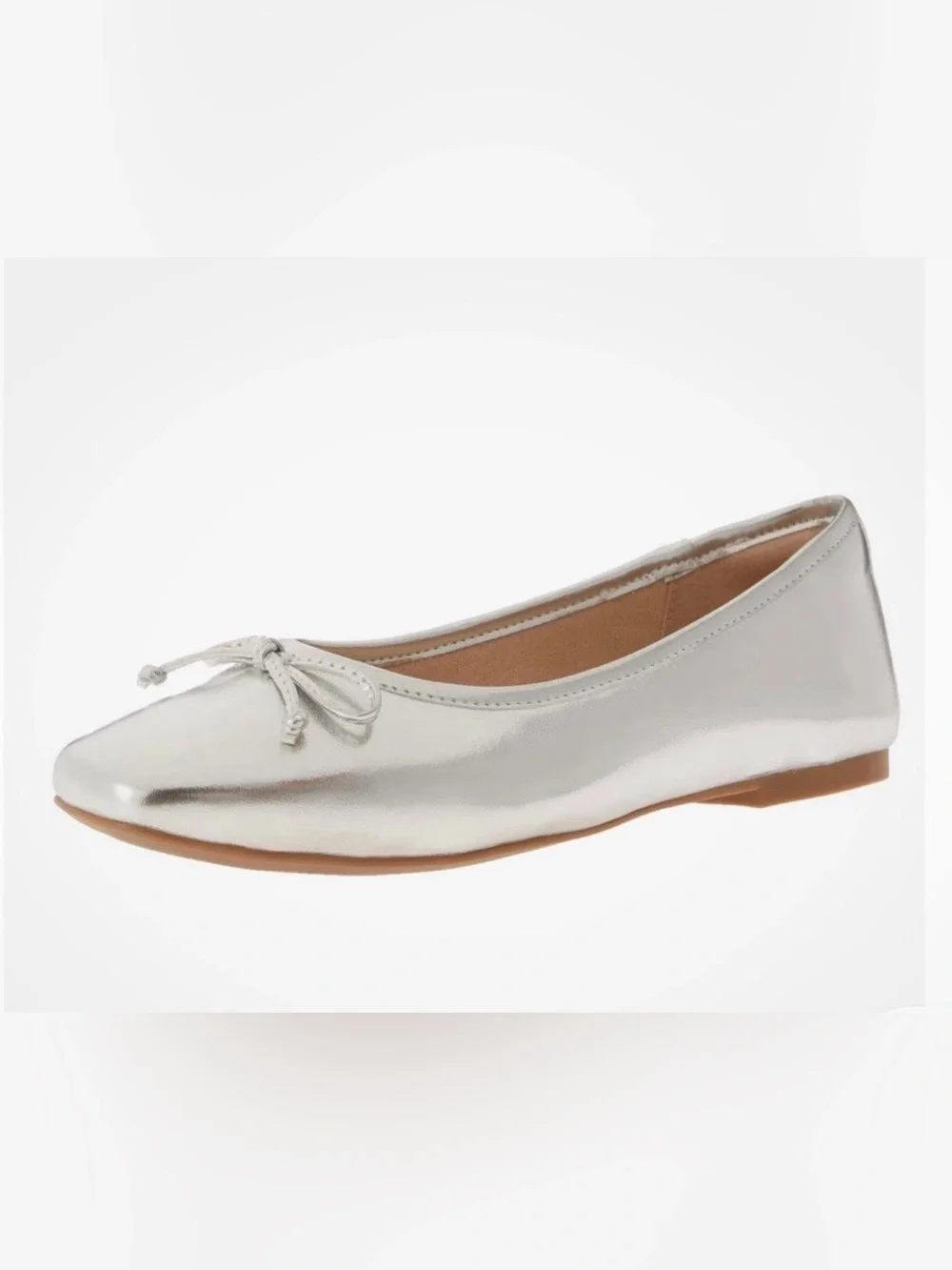 Women's Silver Ballet Flats NEW in Box